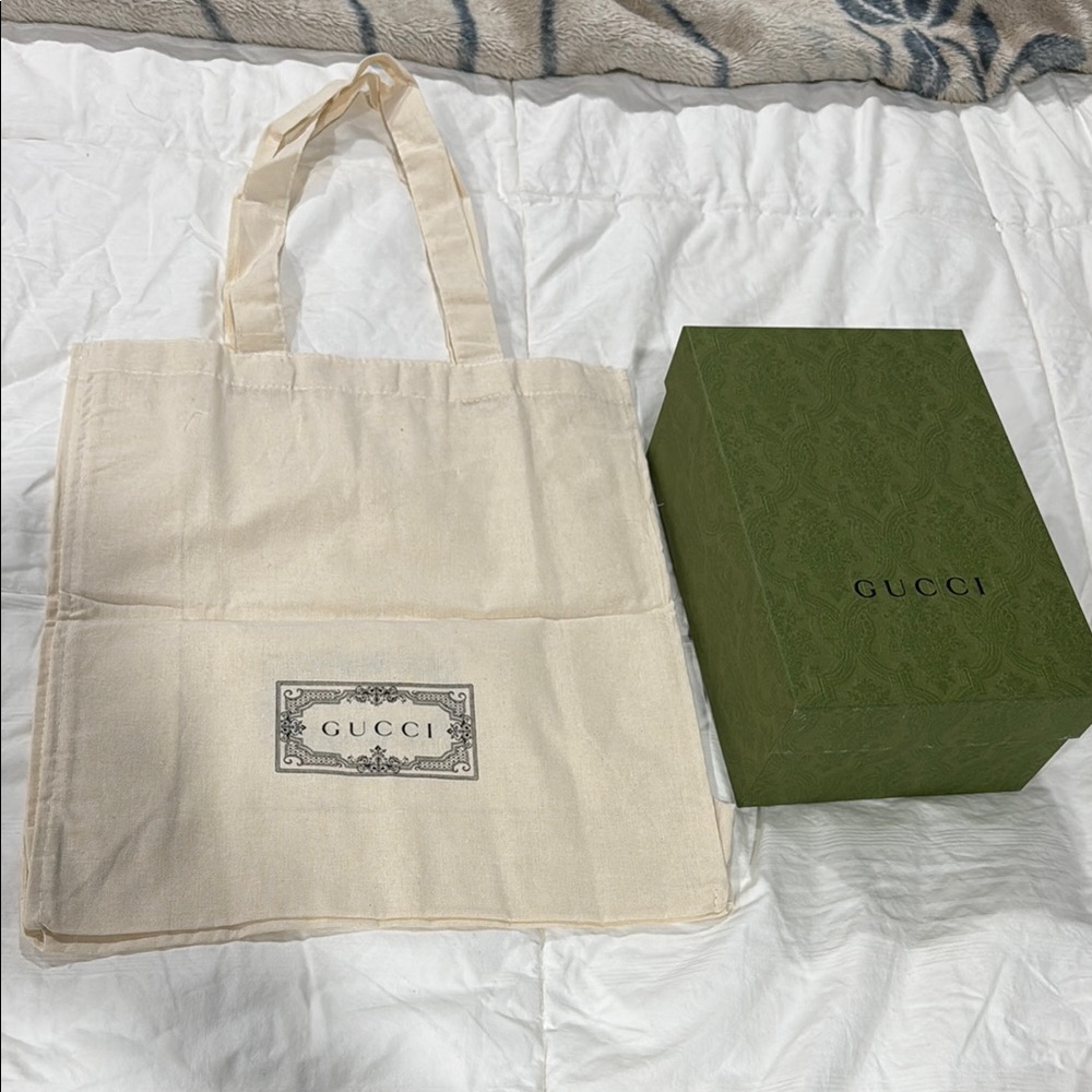 Gucci Canvas Tote with Green Box